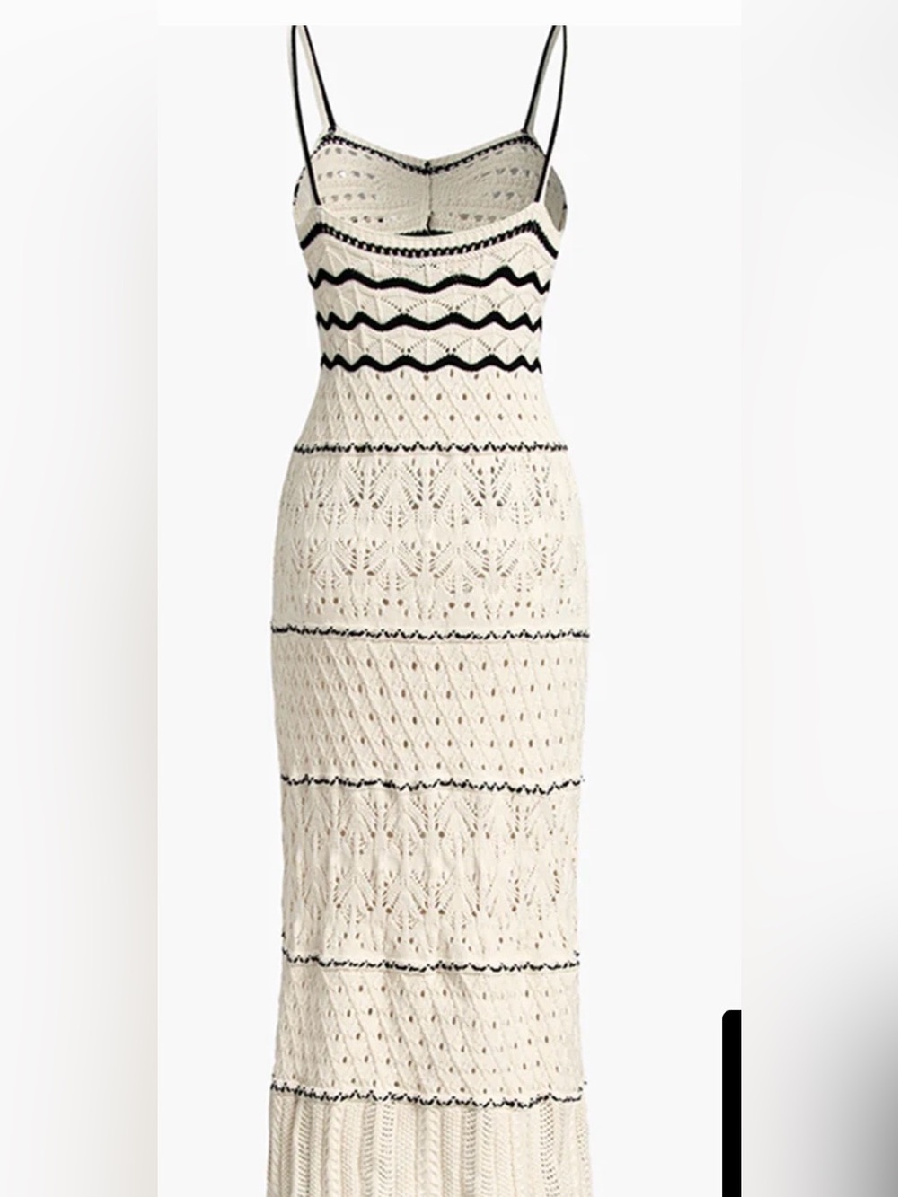 Crochet Knit Dress with Black Trim NWT - Picture 2 of 6